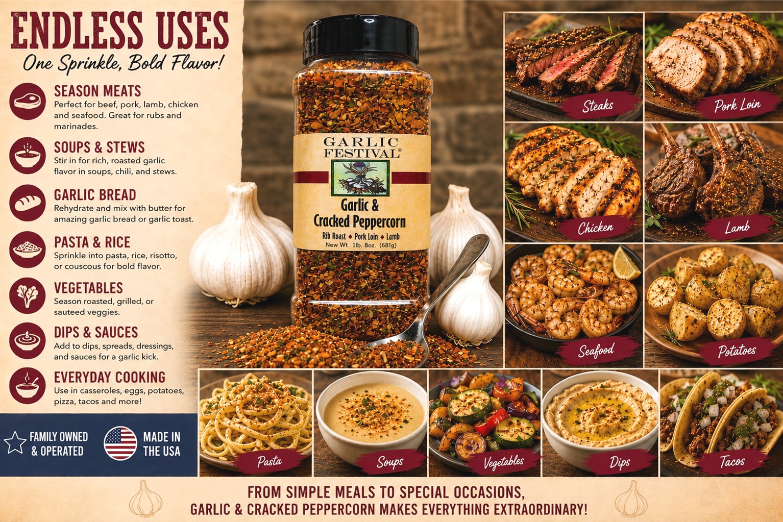 Garlic & Cracked Peppercorn Grande 